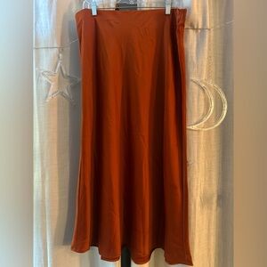 Burnt Orange Rachel Zoe Midi Skirt